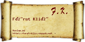 Fürst Klió névjegykártya
